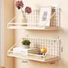 Prateleira de parede sem furos, perfeita para quartos de estudantes, armazenamento de cabeceira e organização de dormitórios; cesta de parede, prateleira de armazenamento para quarto