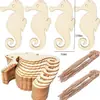 Piezas de Madera en Blanco Sin Terminar Serie Playa Oceánica Forma de Flamenco Delfín Manualidades Decorativas de Madera en Stock
