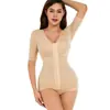 Fornecimento direto da fábrica macacão feminino plus size europeu e americano de botões manga curta corset apertado abdominal quadril modelador corporal feminino