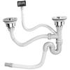 Accesorios para fregadero de cocina de acero inoxidable, escurridor de fregadero, tubería de drenaje de bajante de ranura simple y doble, adecuado para fregadero