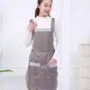 Delantal de cocina impermeable y a prueba de aceite al por mayor para mujer, de PVC, tela Oxford rayada, para limpiar las manos, envío directo, delantal con logo personalizado, envío directo