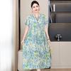 Novo Estilo de Camisola para Mulheres 2026, Vestido de Algodão e Seda de Verão, Roupa para Mãe de Meia-Idade e Idosa, Roupa de Casa Plus Size
