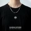 2022 Nueva Moda Collar Largo con Colgante Cuadrado Acero Titanio Viento Frío Cadena Clavícula Accesorios Hip Hop Joyería Xia Xiaozhong