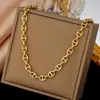 Europa y Estados Unidos tendencia transfronteriza ins cadena cubana collar oro 18k no se decolora cadena de personalidad de moda joyería de alta gama