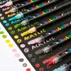 Marcador Acrílico Doble Punta Dos Colores Estudiante Arte Pintura Líquido Recto Acrílico Punta Suave 120 Colores