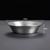 Plato Hondo Plano de Acero Inoxidable Estilo Coreano, Plato para Ensalada de Frutas y Verduras, Plato para Pasta, Plato Dorado Comercial, Plato Redondo para Langosta