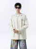 Camiseta redonda con bordado tie-dye estilo americano para hombre, camiseta básica casual de otoño de alta resistencia, top de manga larga holgado de moda