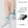 Meias Casuais de Tricô para Primavera/Verão, Novas Meias Femininas com Listras Color Block, Meias Curtas, Meias de Cano Médio, Estilo Versátil Ins, Meias Zhuji, Meias Femininas