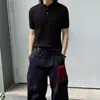 Estilo Old Money Retro Gola Lapela Manga Curta Tricô Camisa POLO T-shirt Masculina Estilo Levemente Maduro Tricô Trançado Ombro Normal Manga Curta Top