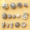 Joyería de plata del Tíbet diez mil Budas cuentas accesorios de cuentas pulsera de cristal DIY pulsera vintage de plata tailandesa con accesorios de cuentas
