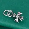 Colgante de Cruz de Plata de Ley S925 Estilo Gótico Encanto de Flor de Cruz Accesorios para Colgante de Pulsera Collar DIY Hecho a Mano Plata