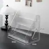 Suporte de Exibição para Cartões Acrílicos de Mesa, Mercadorias de Cartões Pequenos, Exibidor em Escada Multicamadas para Insígnias