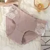 Ropa Interior Femenina de Algodón Puro Estilo Deseo Puro Mariposa Doble con Ribete de Encaje, Cintura Media Algodón 100% Acanalado con Refuerzo Antibacteriano, Venta al por Mayor