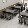 Mesa Retangular Simples para Jantar Apartamento Pequeno Restaurante de Fast Food Loja de Catering Conjunto de Mesas Loja de Lanches Combinação de Mesa e Cadeiras Comercial