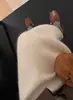 Falda midi de punto de pelo de mapache suave color crema para mujer, de cintura alta, estilosa, elegante, de corte recto y que se ajusta a la figura, perfecta para otoño e invierno