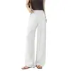 Pantalones de pierna ancha de lino Tencel de alta gama para mujer Verano 2026 Delgados de cintura alta Holgados con caída Ropa de trabajo Casual Rectos