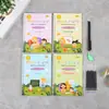 Comercio Electrónico Transfronterizo Entrenamiento de Control de Lápiz para Niños Libro de Trazos Libro de Práctica de Surcos para Niños Caligrafía con Pluma Dura Letras Pinyin Se Puede Borrar