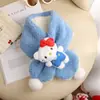Bufanda Infantil Estilo Otoño e Invierno Niñas Gato de Dibujos Animados Lindo Bufanda Cálida para el Cuello Felpa Protector de Cuello Grueso A prueba de Frío y Viento