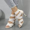 Nuevas Sandalias de Tacón de Aguja Super Altas con Tira Elástica Estilo Romano Boca de Pez para Mujer Talla Grande Comercio Exterior 2023