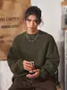 Suéter Retro Japonés de Ajuste Limpio con Cuello Redondo para Hombres y Mujeres, Estilo Perezoso de Otoño e Invierno, Top Grueso de Punto con Patrón de Piña