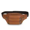 Bolsa de Cintura Transfronteiriça para Homens, Bolsa Masculina de Grande Capacidade, Bolsa de Peito, Bolsa de Ombro, Bolsa Transversal Retro Multifuncional de Couro para Viagem de Negócios