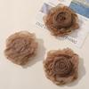 Flor Rosa de Organza com Borda Queimada Plissada Retro Francesa DIY Grampo de Cabelo Artesanal Acessórios para Roupas Corsage Acessórios Decorativos