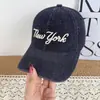 Estilo Coreano Novo Jeans Macio Boné de Basebol Outono Versátil Fashionável Tendência Unissex Bordado Letra Proteção Solar Aba Chapéu