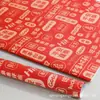 Vermelho vivo Dia de Ano Novo celebração presente presente presente caixa de presente papel de embrulho buquê caixa de embalagem decoração papel colorido feito à mão