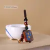 Novo Jacarandá Pintado Marca Segura e Protegida Pingente DIY Chaveiro de Carro Pingente de Bolsa Pendurado Sorte e Segurança