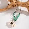 Colar Retro Estilo Étnico Boêmio de Concha, Pedrinhas e Flores Transfronteiriço Colar Criativo Estilo Feriado para Mulheres