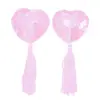 Accesorios de Lencería Erótica de Comercio Exterior, Pegatinas para Pezones con Forma de Corazón, Sujetador de Silicona, Lentejuelas con Forma de Corazón y Borlas, Cubrepezones Eróticos, Envío Directo de una Pieza