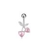 E-commerce transfronteiriço nova recomendação amor zircônia piercing de umbigo aço inoxidável sexy cereja anel de umbigo joia