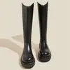 Botas Altas de Suela Gruesa, Botas Largas Forradas de Lana para Otoño e Invierno, Botas de Caballero, Botines Cortos Martin para Mujer, Botas Nuevas de Media Caña 2024