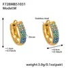 Brincos Esféricos em U de Três Fileiras de Diamante de Zircônia Cúbica de Alta Qualidade Xinyixin Banhados a Ouro 18K Real Acessível Luxo Versátil Brincos de Aço Inoxidável