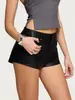 Tk171 Nuevos Shorts Negros de Piel Sintética para Mujer, Tiro Bajo, Corte Ajustado, Favorecedores, Estilo Chica Caliente, Versátiles, Sexy Estilo Biker