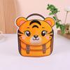 Bolsa con cierre hermético para comida infantil Bolsa de embalaje para regalo de vacaciones de dibujos animados Forma de mochila de tigre Bolsa de comida impresa a color