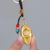 Pinza de cangrejo de cobre de imitación cadena de llaves giratoria 12 signos del zodíaco manos colgante de llave de coche rico lugar escénico regalo popular