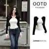 Cárdigan de punto negro, chaqueta fina para mujer, estilo coreano de otoño, pequeño cubrebocas exterior, camisola, elegante y maduro, atuendo impresionante