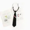 Estilo Cyndi Wang Corbata Gris Tb Perezosa Sin Nudo Estilo JK Universitario Rayas Corbata Pequeña para Mujeres Estilo Pareja Atada a Mano para Hombres