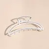 Pasador de Perlas para Mujer Clip de Lazo Estilo Coreano Pinza de Tiburón para la Parte Trasera de la Cabeza Accesorios Metálicos Grandes y Simples para el Cabello