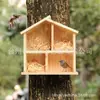 Casa de pájaros para ventana exterior, Casa de pájaros de madera mejorada transparente para exterior