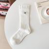 Calcetines tobilleros de mujer para primavera y verano, finos, con lazo, estilo ballet, JK, para niña dulce, de malla transpirable, color blanco