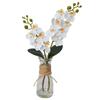 Flor Artificial Água Falsa Dois Garfos Phalaenopsis Bonsai Flor Artificial Decoração de Interior Decoração Casa Sala de Estar Estudo Vaso Simulado