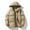 Casaco de algodão grosso de inverno para homens, jaqueta de algodão de corte solto, casaco moderno com gola alta, jaqueta puffer para casais, blusa versátil de cor sólida, casaco de algodão