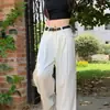 Jeans blancos de pierna ancha estilo coreano para mujer, temporada Primavera/Otoño 2026, de cintura alta, adelgazantes, holgados, plisados, con caída relajada y diseño de pierna recta