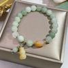 Pulsera nueva de piedra natural para otoño e invierno, pulsera simple retro para mujer, mariposa, cola de pez, calcedonia, calabaza, pulsera de cuentas, pulsera de templo