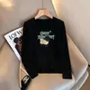 Bestseller de Almacén Lightning Marca de Moda Camiseta de Manga Larga para Mujer 2026 Otoño Invierno Holgada Gato Versátil Top de Pareja Transfronterizo Comercio Exterior