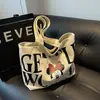 2024 Nova Bolsa de Mão Mickey Bolsa de Compras Bolsa Tote de Ombro para Estudante Universitário Bolsa de Lona de Grande Capacidade Feminina de Verão