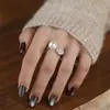 Anillo Vintage de Zirconia Estilo Francés para Mujer, Plata Pura S999, Lujo Ligero, Versátil, Sensación de Alta Gama, Anillo de Plata Pura para Dedo Índice