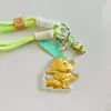 Colgante de Gato Doraemon de Oro Puro 999, Cadena para Teléfono de Doraemon, Shin-Chan el Chico del Crayón, Llavero de Oso de Fresa, Regalo Llavero